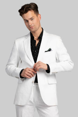 Osmium Suit  - garnitur lniany biały - len 100 %
