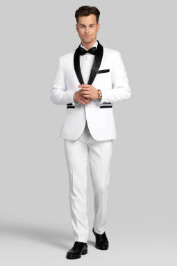 Spodnie garniturowe w kolorze białym