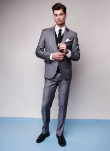 New Savoy Suit - wełna 85% w odcieniu szarości