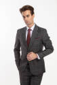BOLONIA Suit - szary garnitur w kratę windowpane 